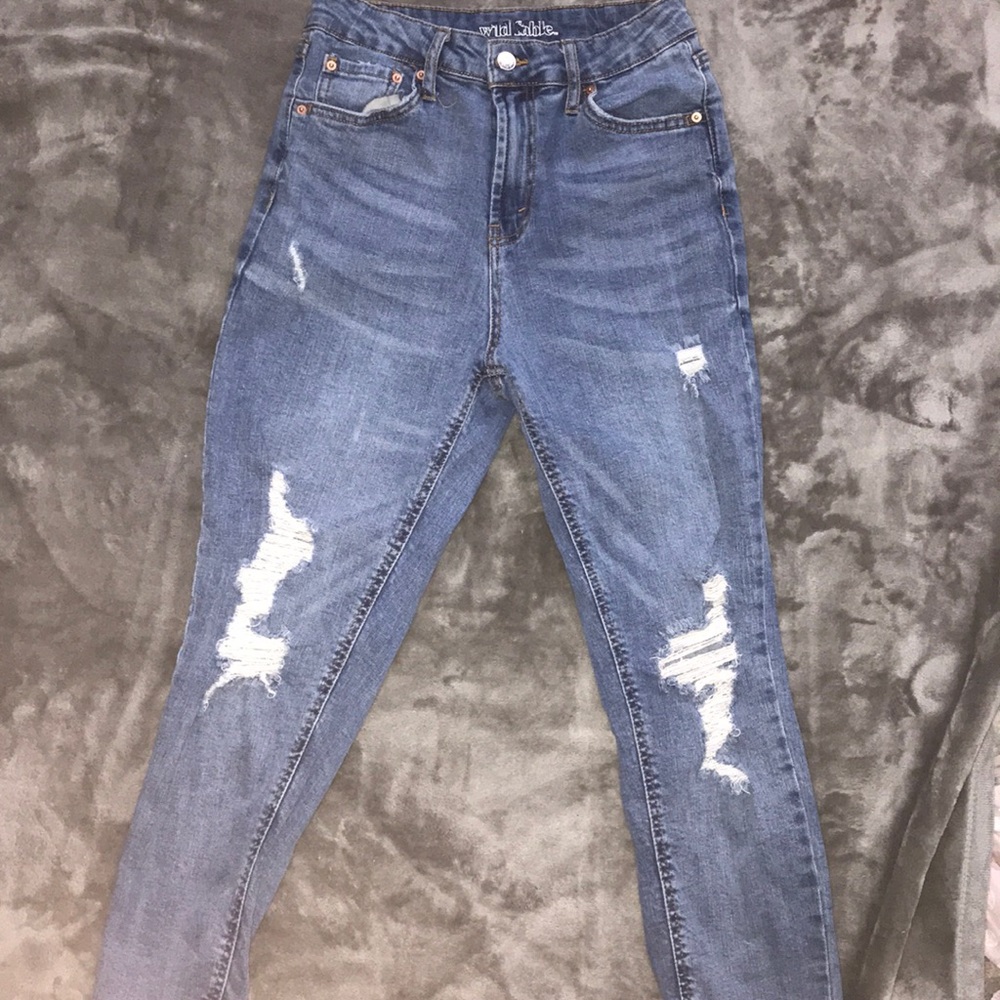 high rise mom jeans ripped